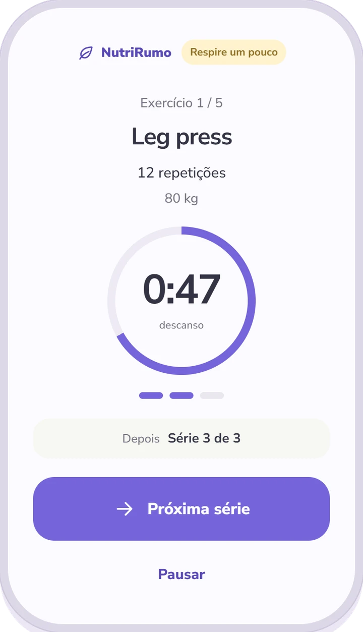 Controle de treino no relógio